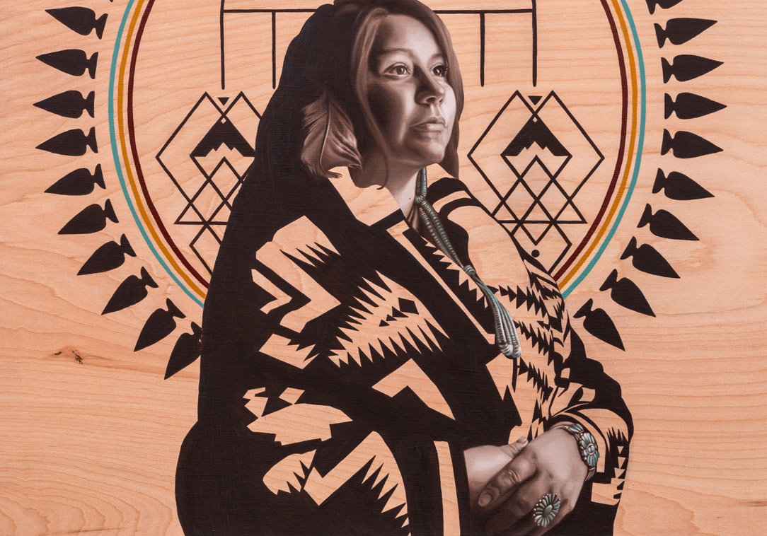 Hope - 24x36 Native American Oil Painting on Wood By Jodie Herrera