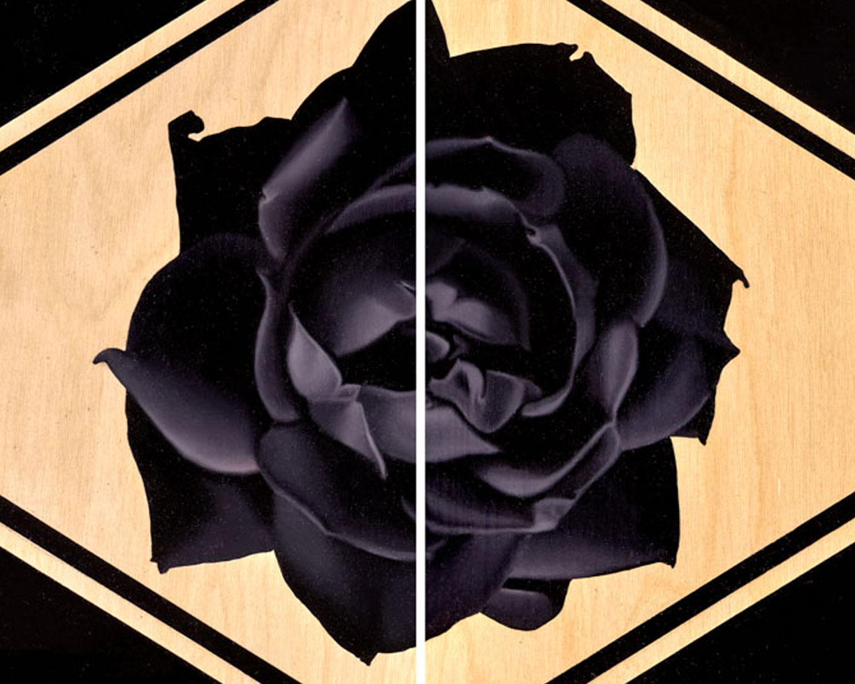 Black Rose- 0x0 Oil Painting on Wood By Jodie Herrera
